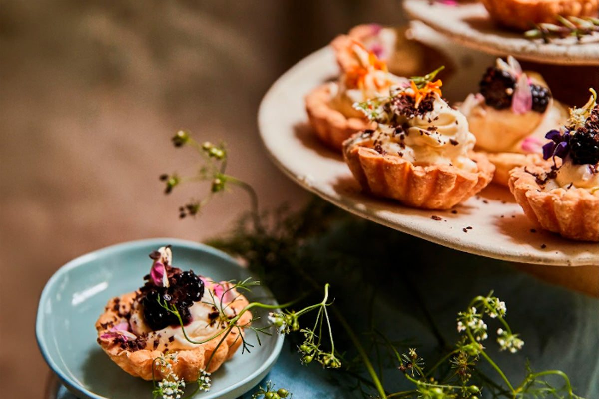 Mini Mascarpone Tarts with Drunken Blackberries