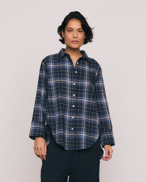 Check Flannelette Shirt in Navy