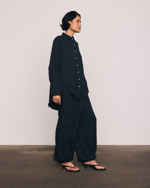 Double Cotton Pant in Navy