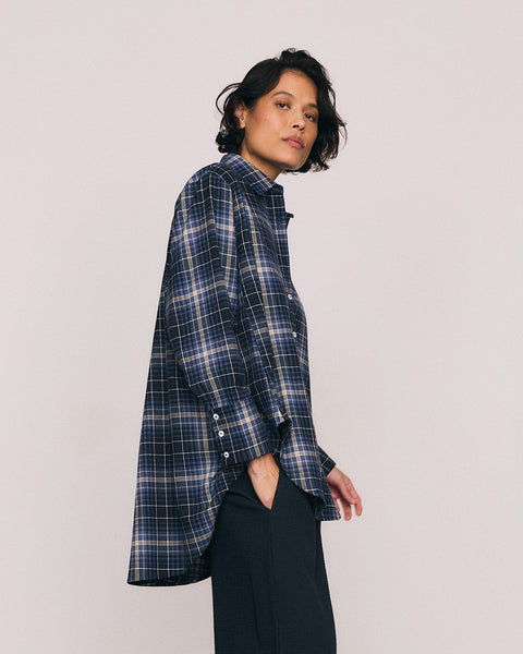 Check Flannelette Shirt in Navy