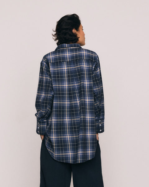 Check Flannelette Shirt in Navy
