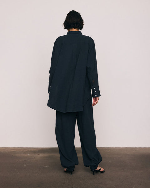 Double Cotton Pant in Navy