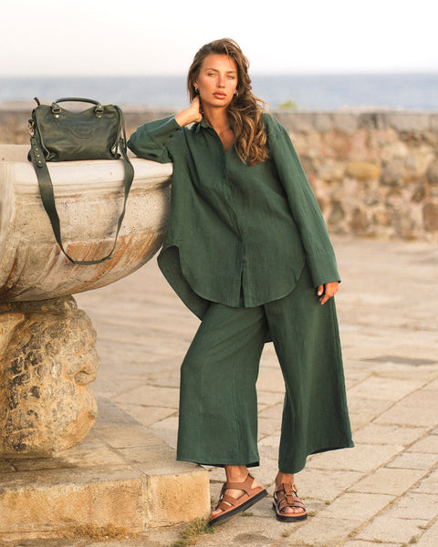The Forest Textured Linen Pant