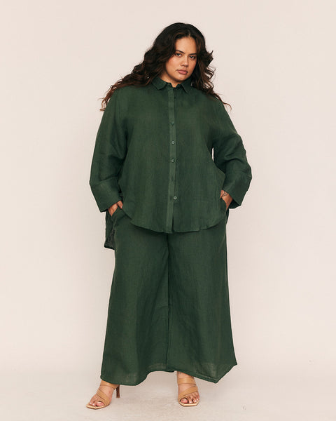 The Forest Textured Linen Pant