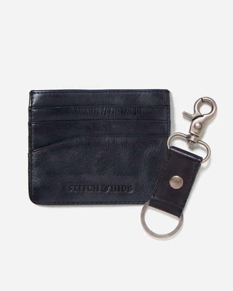 Everyday Carry Leather Set | Cardholder + Keyring
