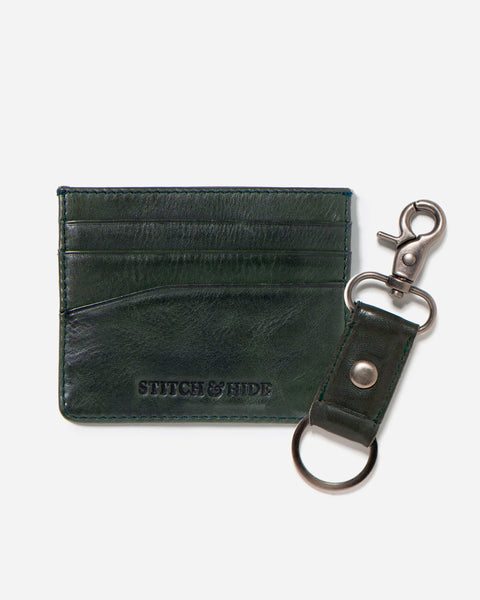 Everyday Carry Leather Set | Cardholder + Keyring