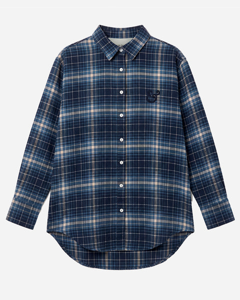 Check Flannelette Shirt in Navy