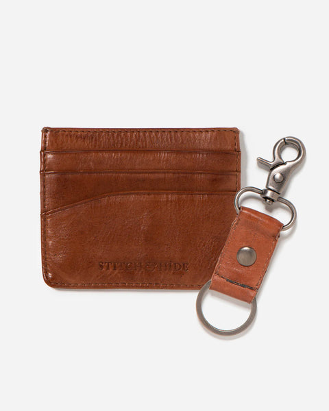 Everyday Carry Leather Set | Cardholder + Keyring