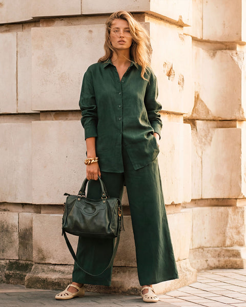 The Forest Textured Linen Pant