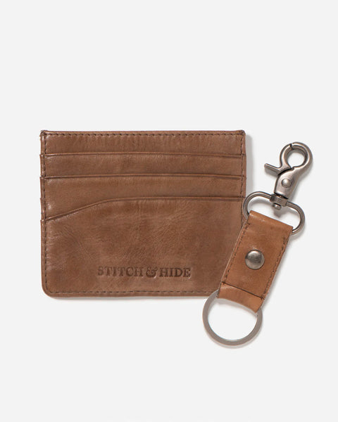 Everyday Carry Leather Set | Cardholder + Keyring