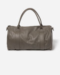 Dark Grey Leather Duffle Bag