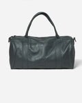 Navy Leather Weekender Duffle Bag